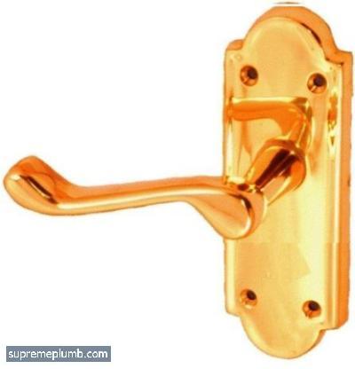 Ashton Lever Latch - Small Plate - Polished Brass